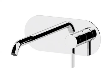 METRICA - Wall-mounted single handle washbasin mixer with plate by Remer Rubinetterie - view 2